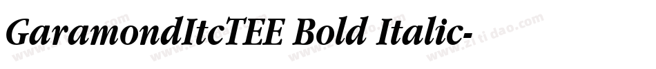 GaramondItcTEE Bold Italic字体转换